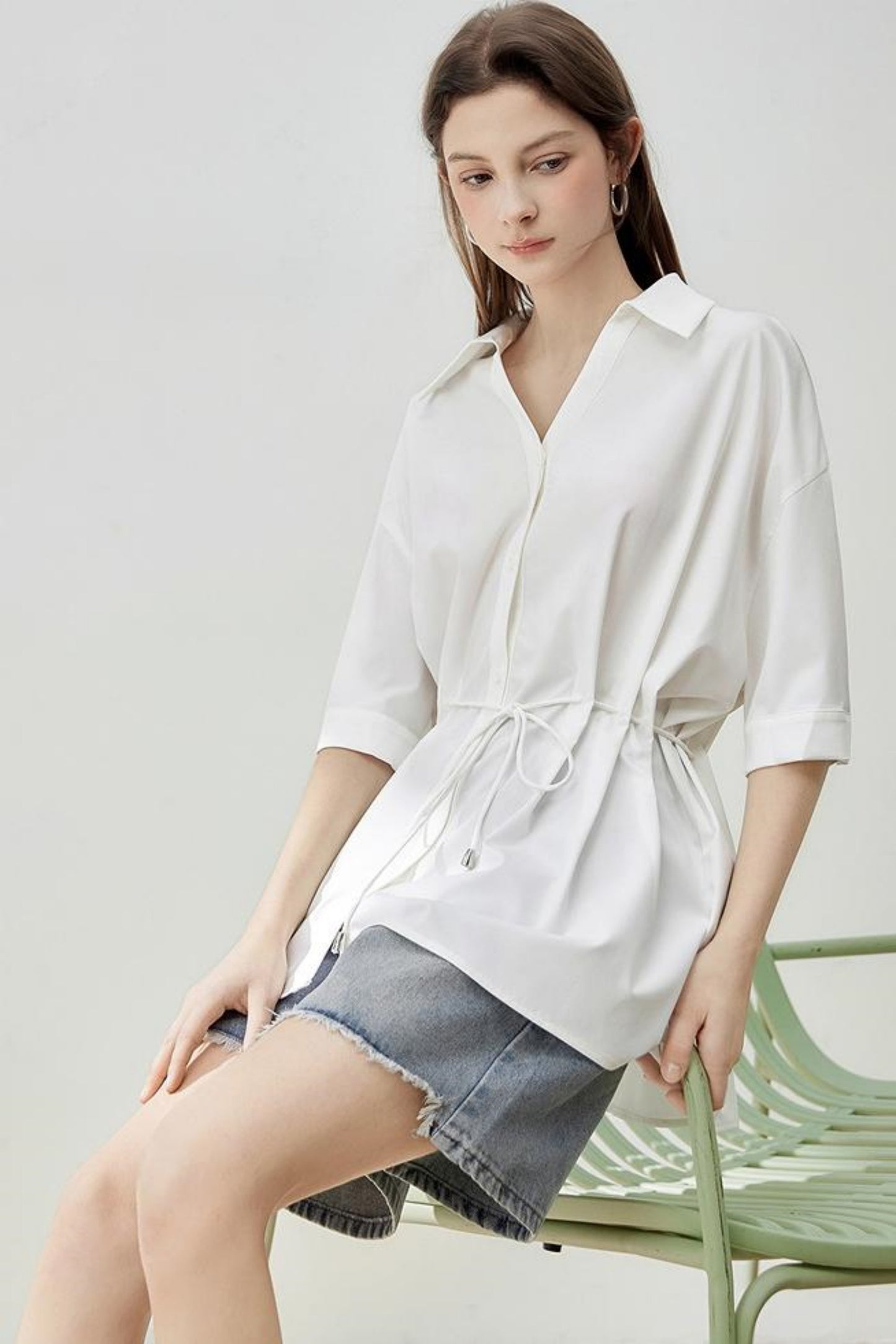 Relaxed Fit Mid-Sleeve Shirt