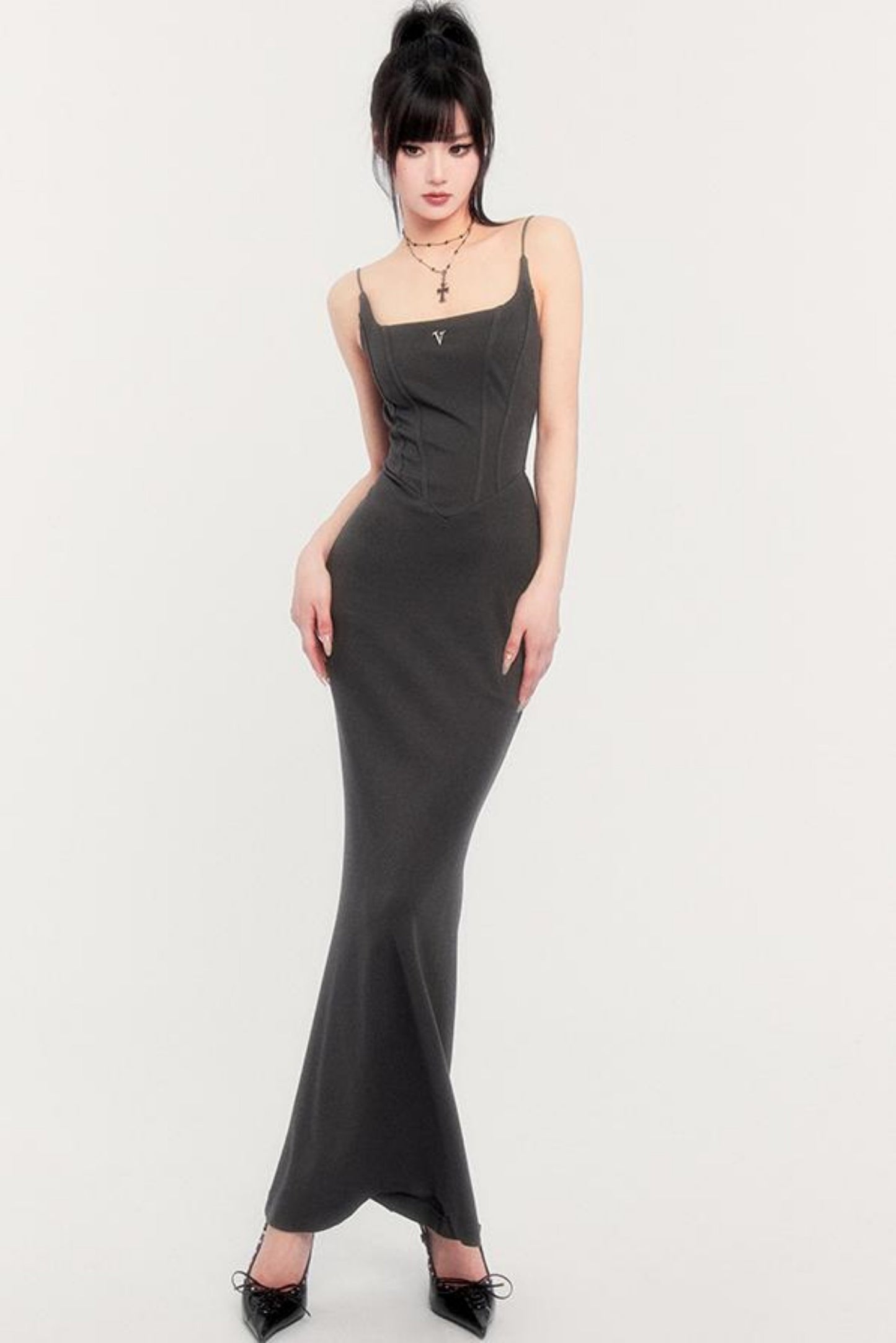 Romantic Long Strap Mermaid Dress