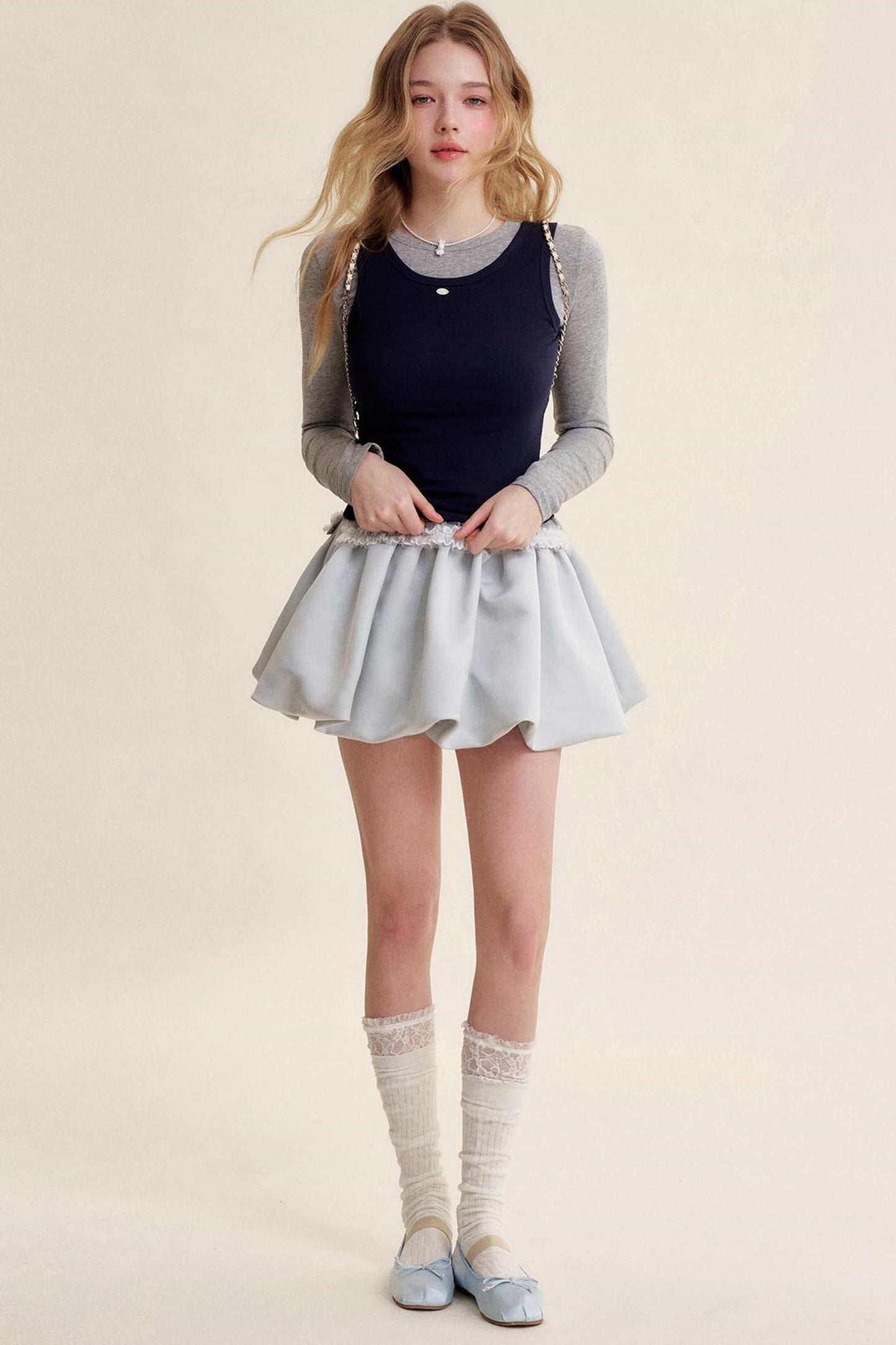 Colorblocked Cotton Tank & Long Sleeve T-Shirt Set