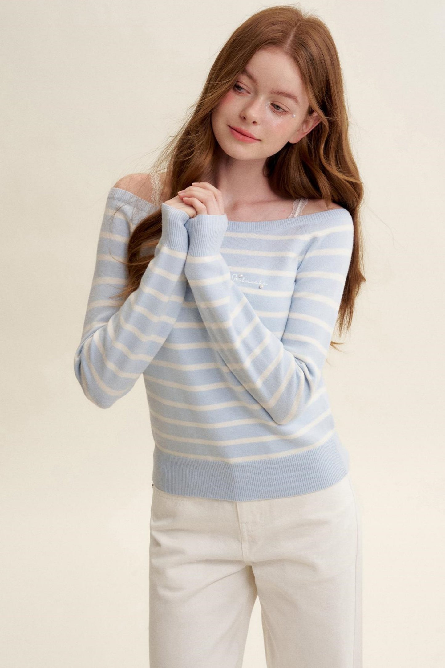 Preppy Style Striped Knit Top