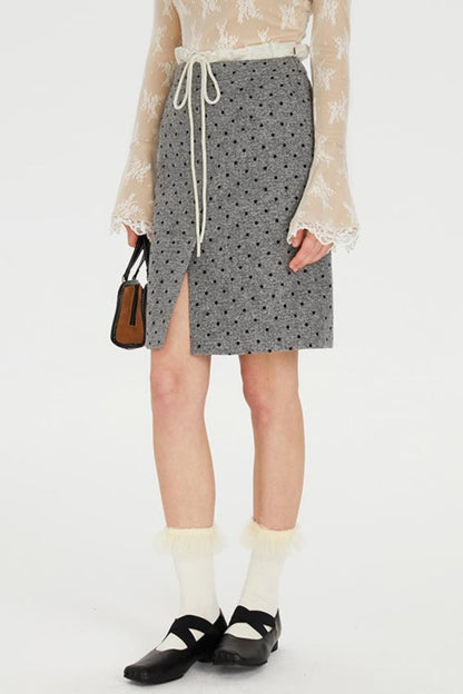 Polka Dot Tweed Skirt