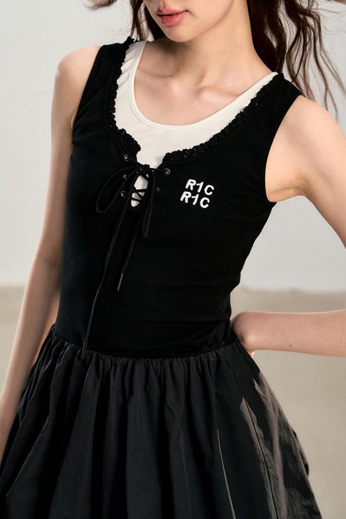 Color Clash Sleeveless Summer Dress