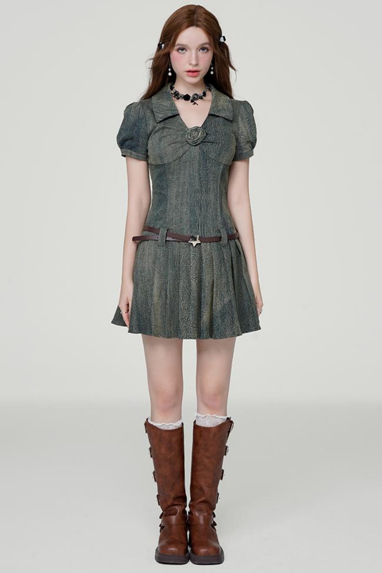 American Retro Denim Dress