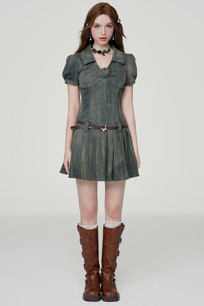 American Retro Denim Dress