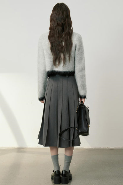 High Waist Pleated Skirt