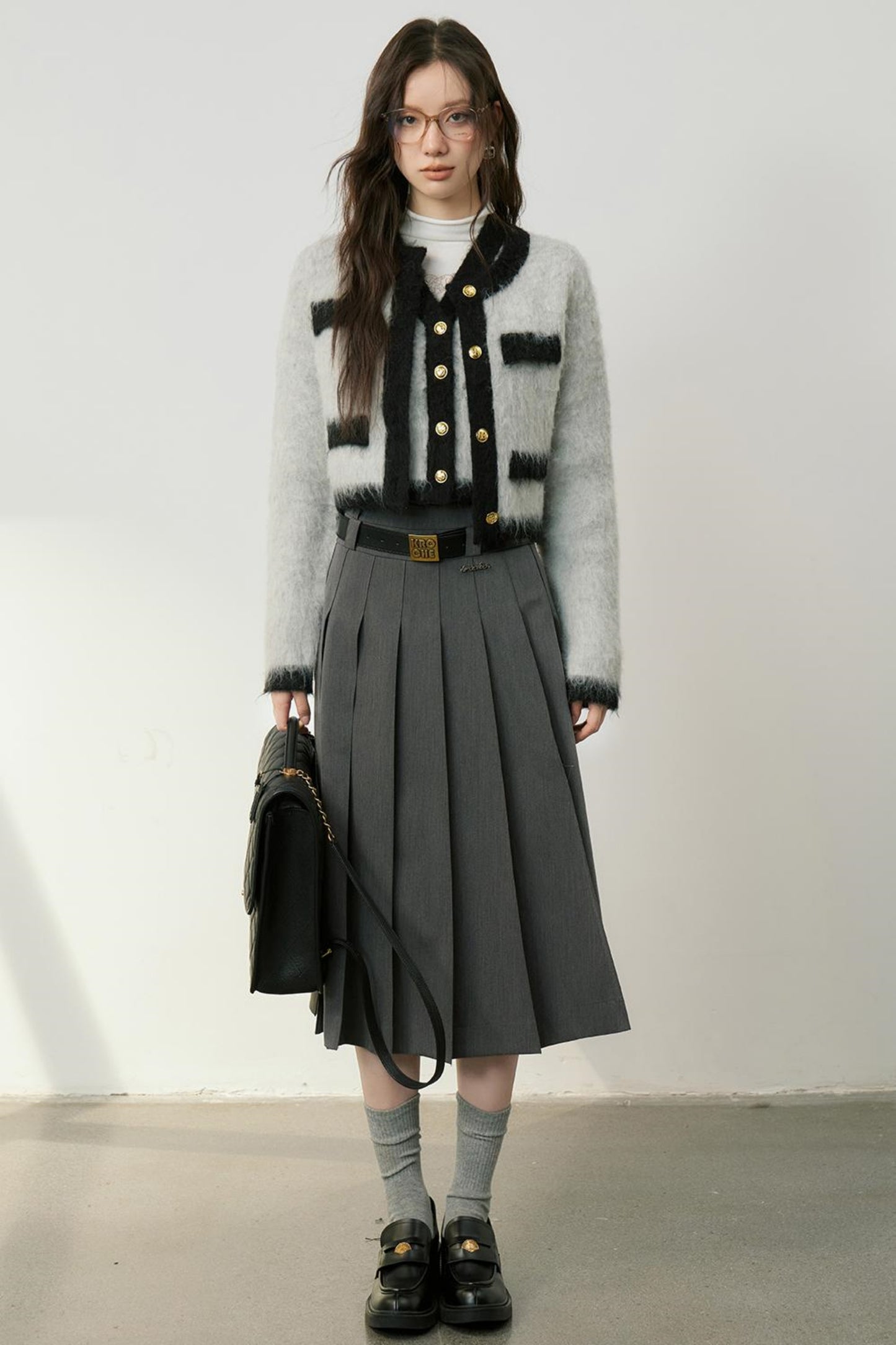 High Waist Pleated Skirt