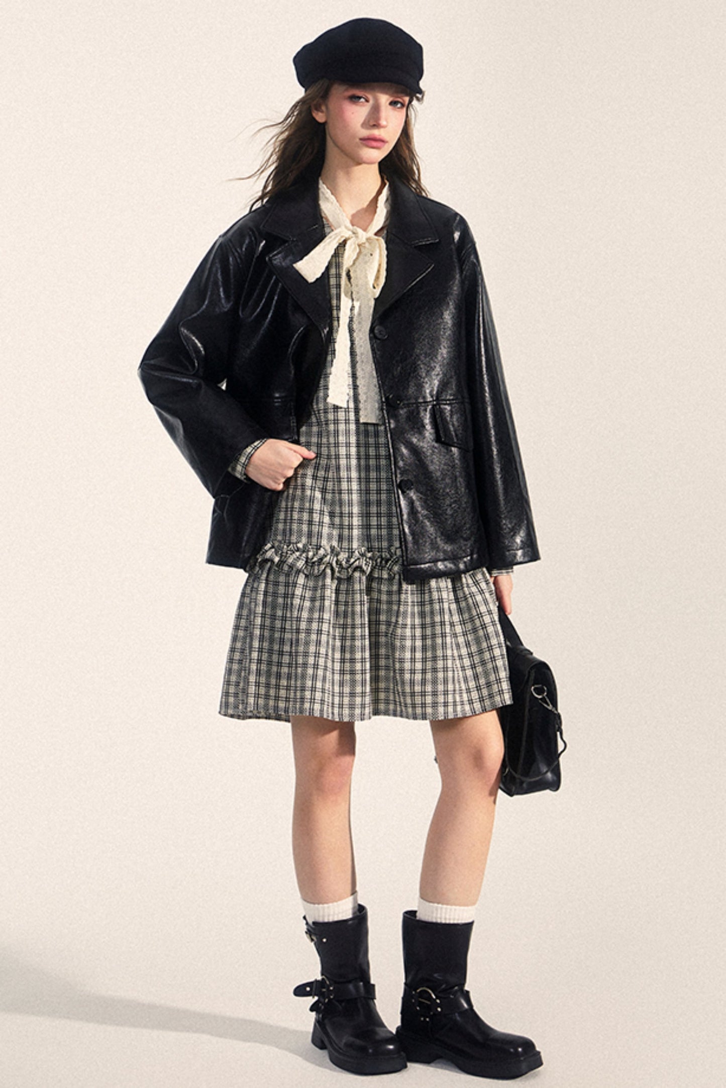 Midi Leather Jacket Set-Up