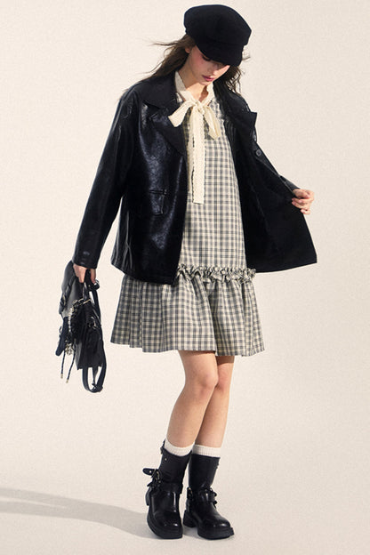 Midi Leather Jacket Set-Up