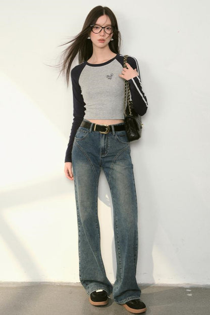 Vintage Split Denim Pants