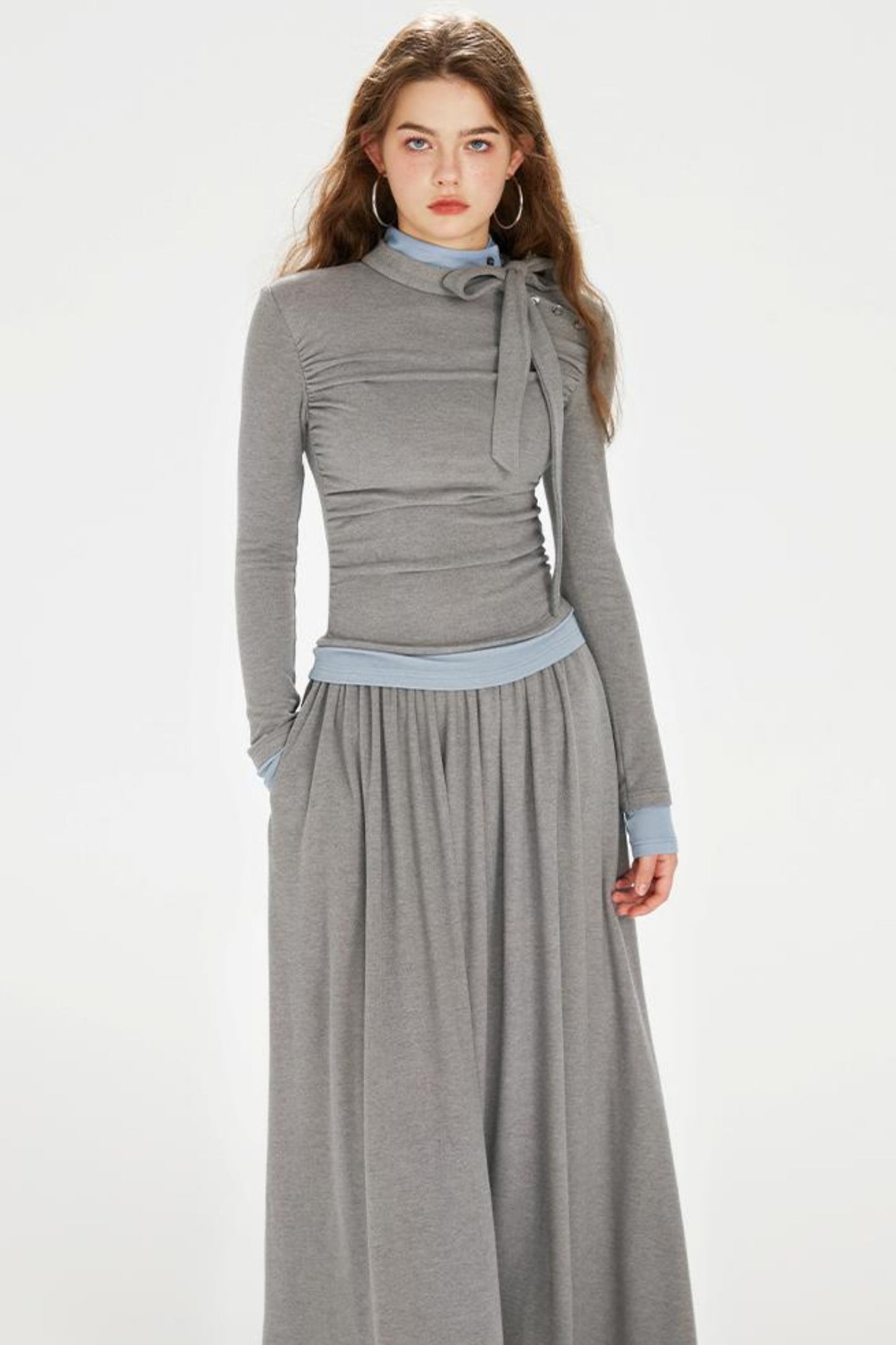 Color Clash Drawstring Dress