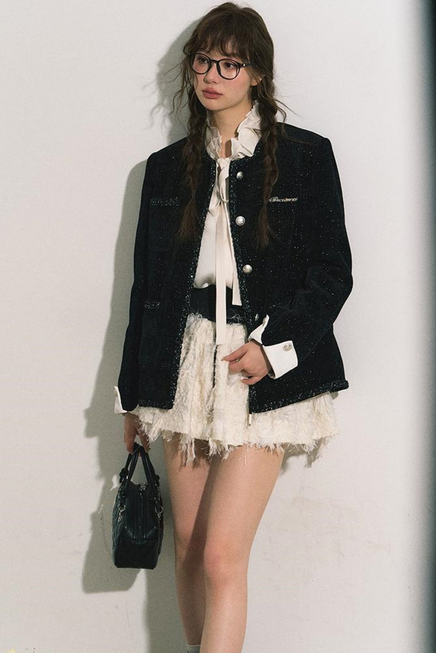 Ruffle Collar Bow Blouse Shirt