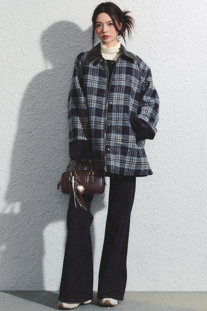 Navy Plaid Reversible Jacket
