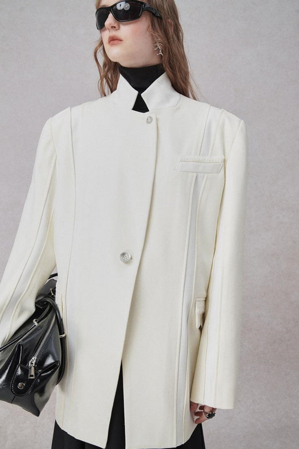 Retro Elegant H Line Blazer Jacket