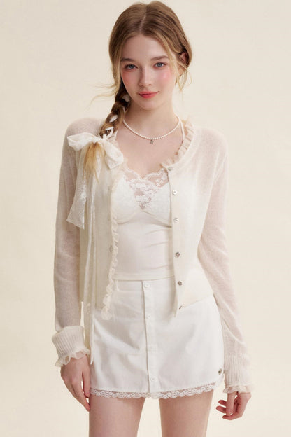 Sheer Organza Mohair Cardigan