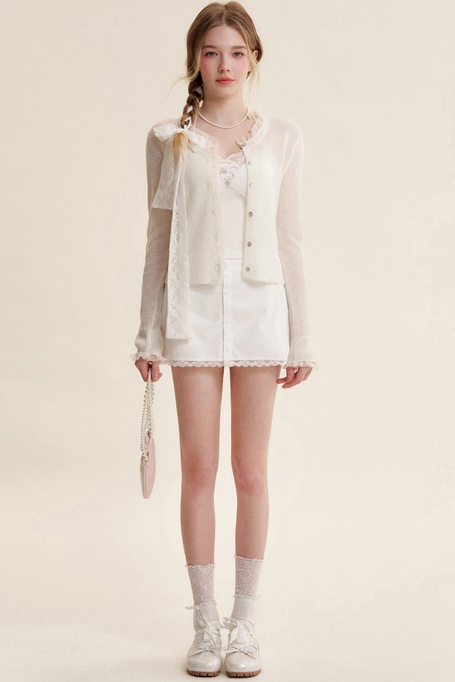 Sheer Organza Mohair Cardigan