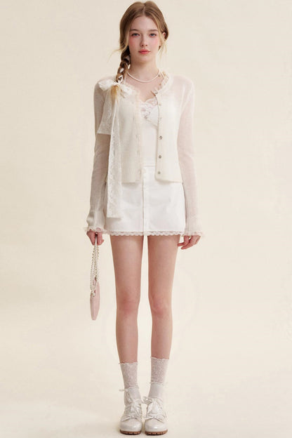 Sheer Organza Mohair Cardigan