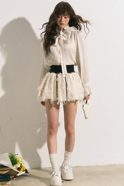 Ruffle Collar Bow Blouse Shirt