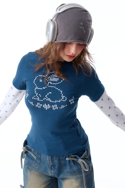 Retro Pixel Rabbit Tee