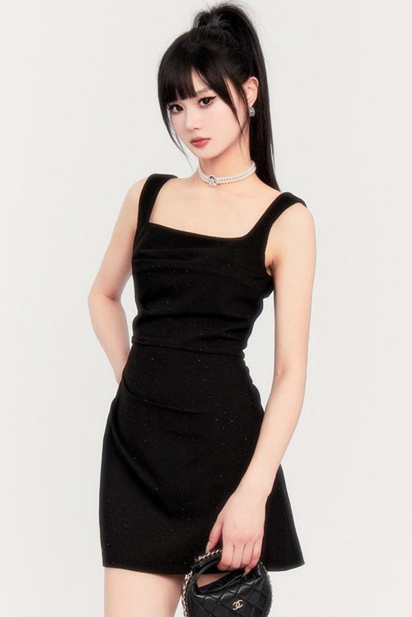 Gold Retro Halter Dress