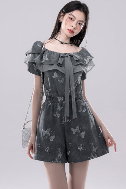 Summer Butterfly Denim Dress