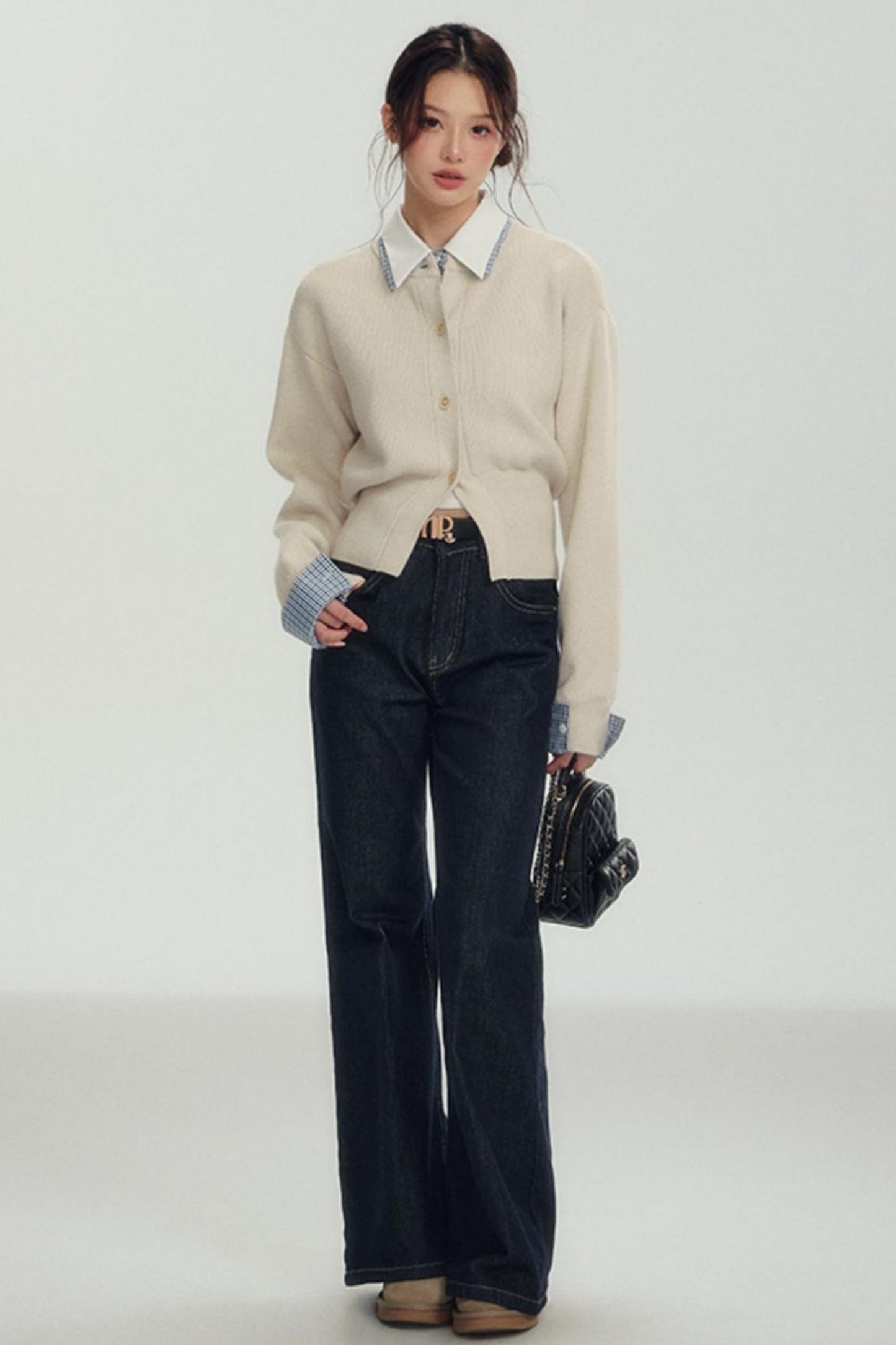 Fake Layered Shirt Sweater