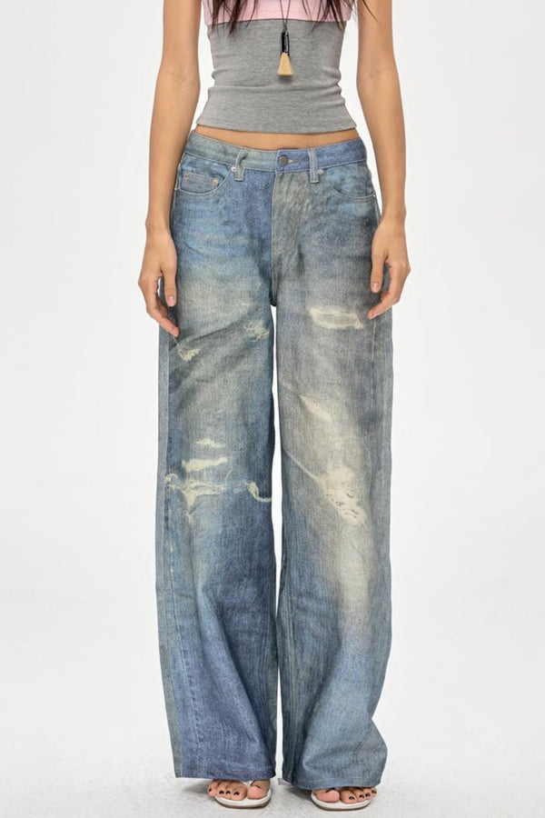 Retro Wide-Leg Summer Jeans
