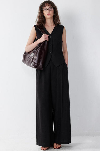 Elegance V-Collar Black Vest Set-Up