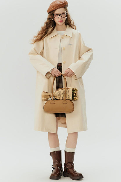 Petite Floral A-Line Trench Coat