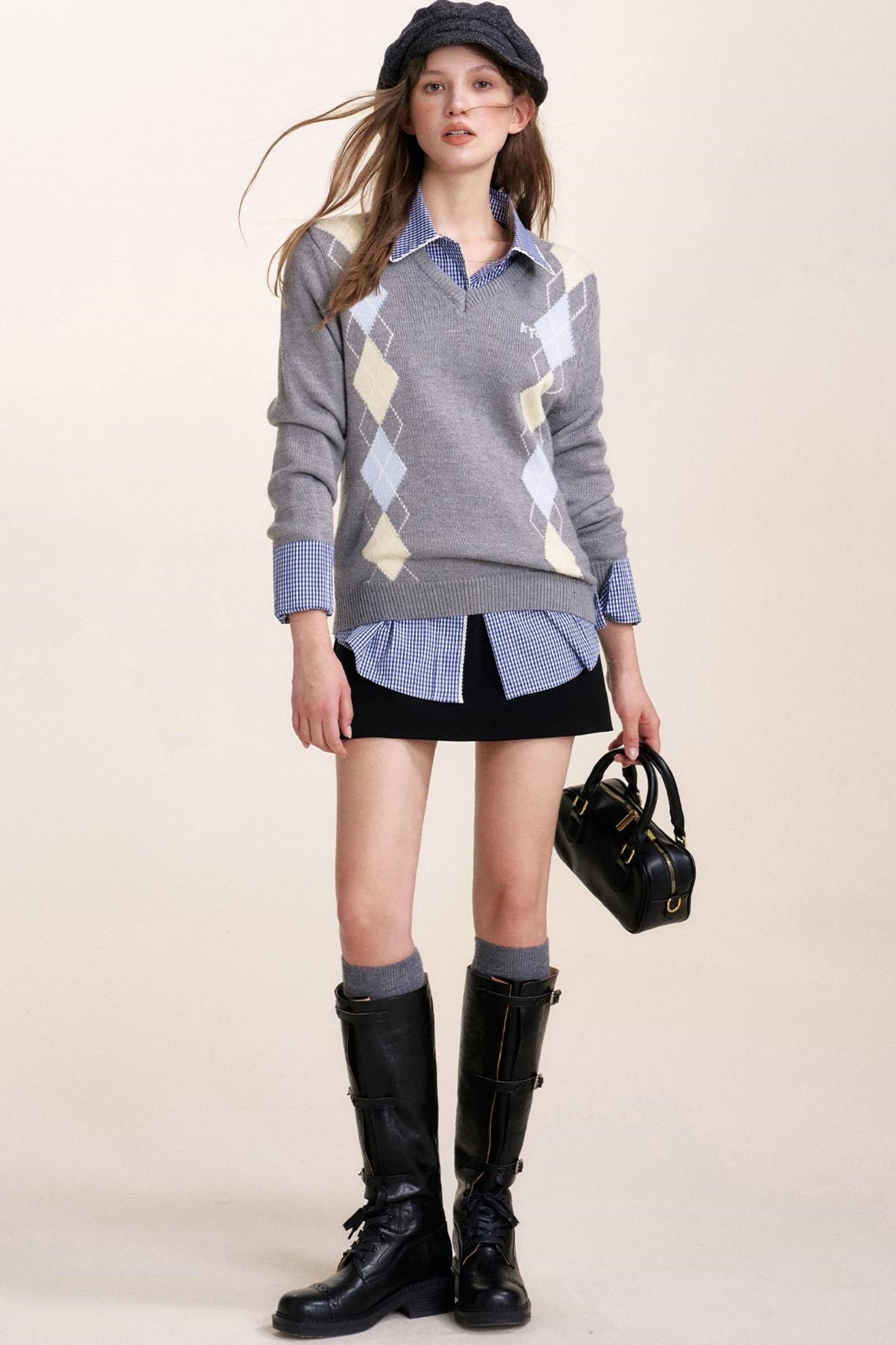 Diamond V-Neck Sweater