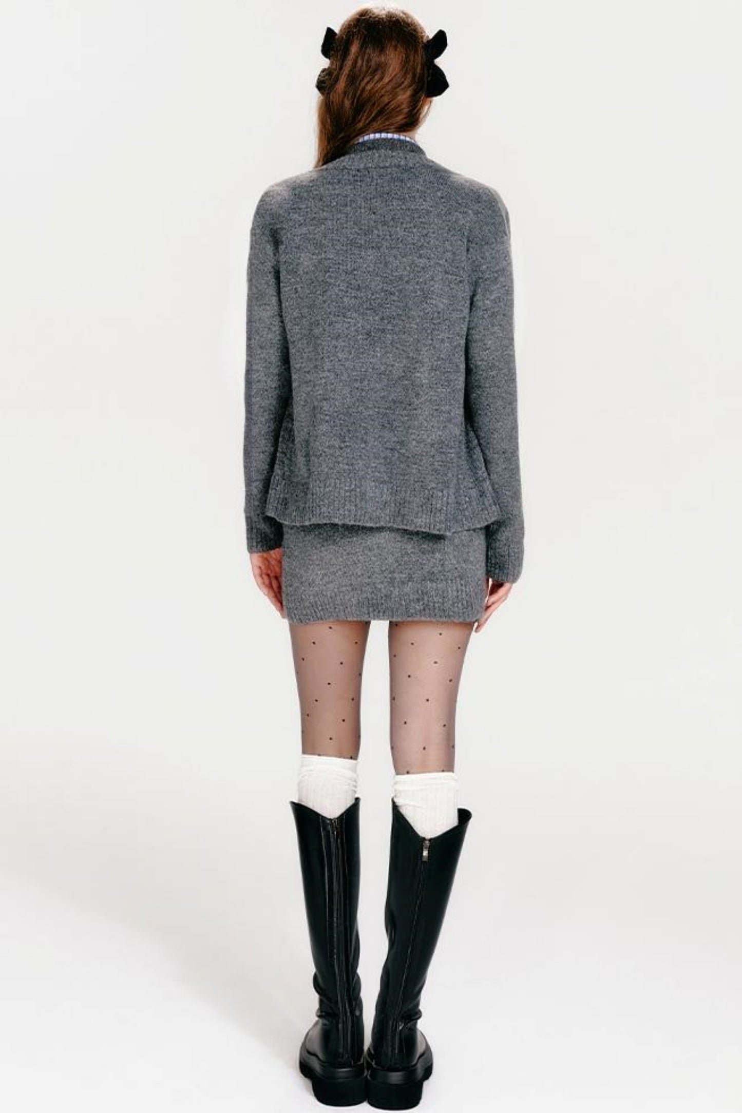 Chic Knit Vest & Skirt Set-Up