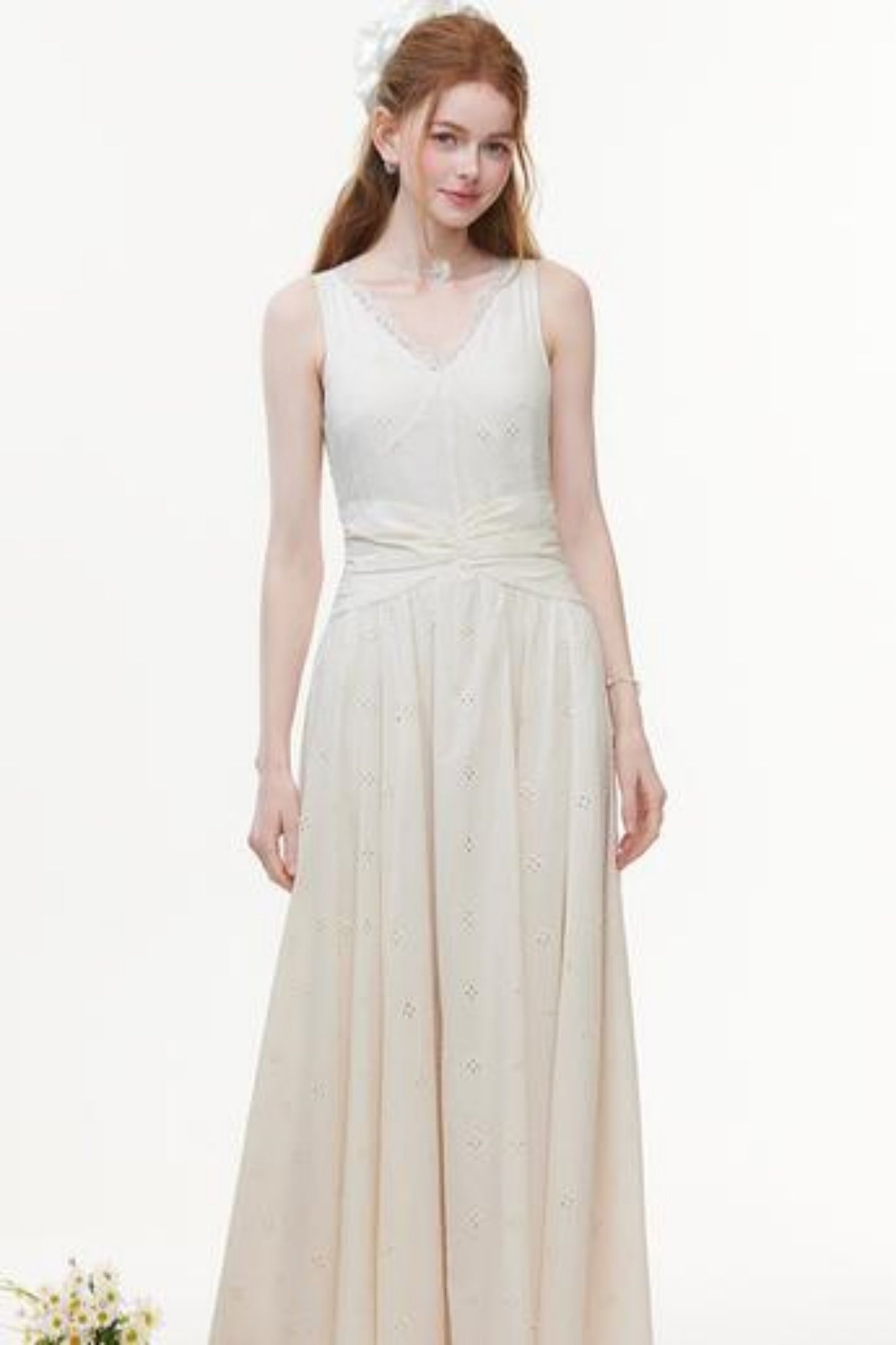 Breezy Cut-Out Embroidered Dress