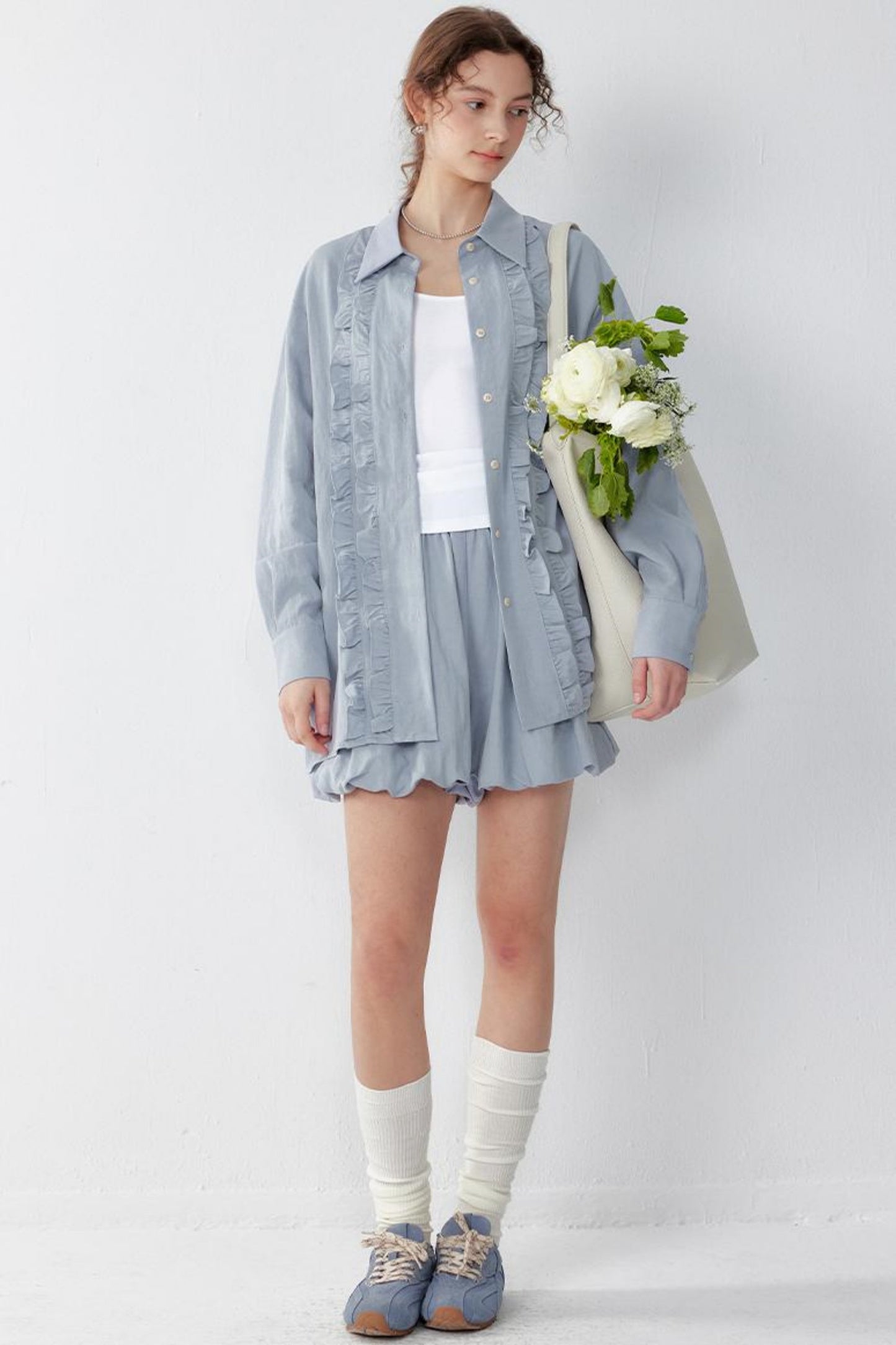 Tencel Shirt And Lycra Pod ShortSkirt Set-Up