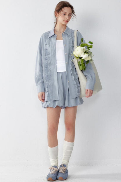 Tencel Shirt And Lycra Pod ShortSkirt Set-Up