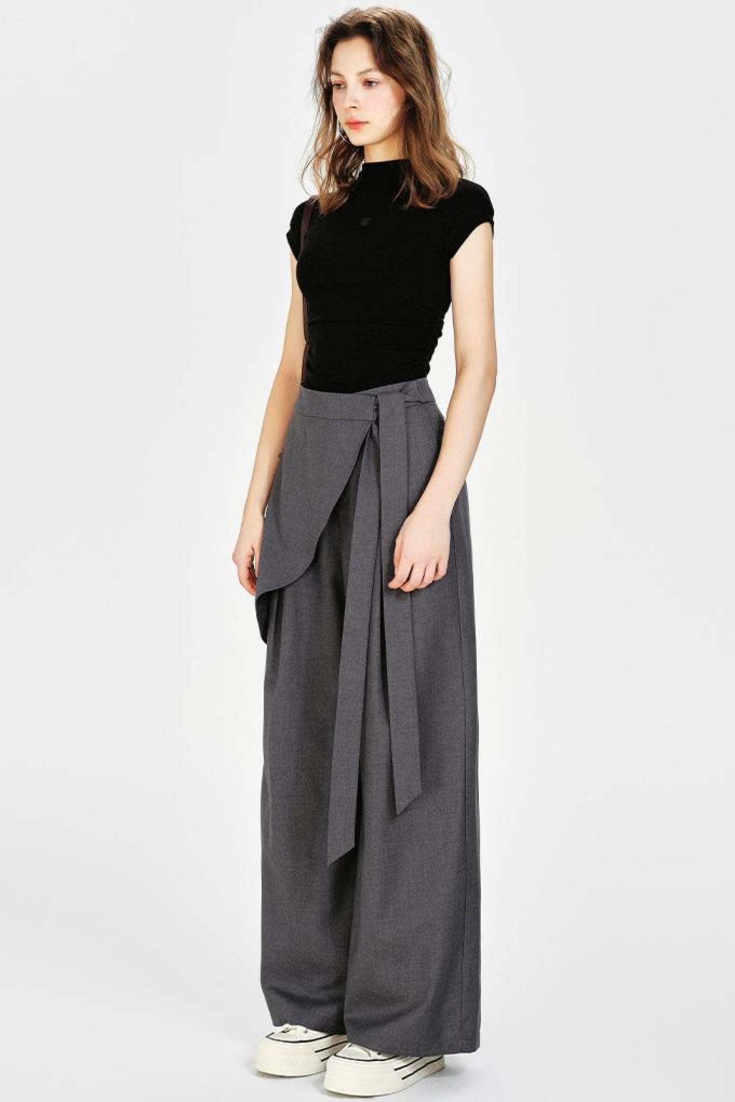 Front Wide-Leg Pants