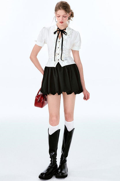 Charm Bow-Waist Bustier Set-Up