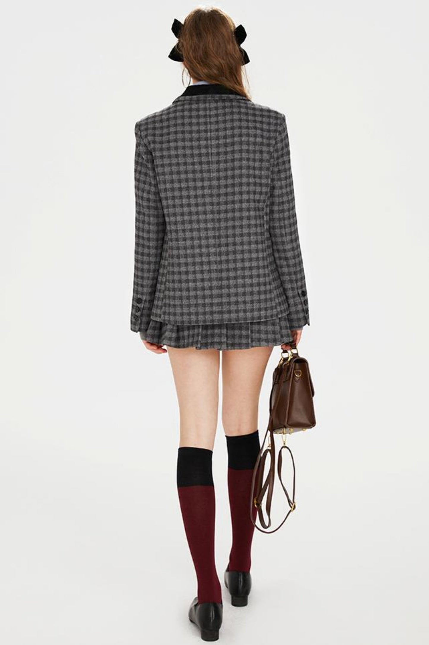 Tartan Color-Block Jacket Set-Up