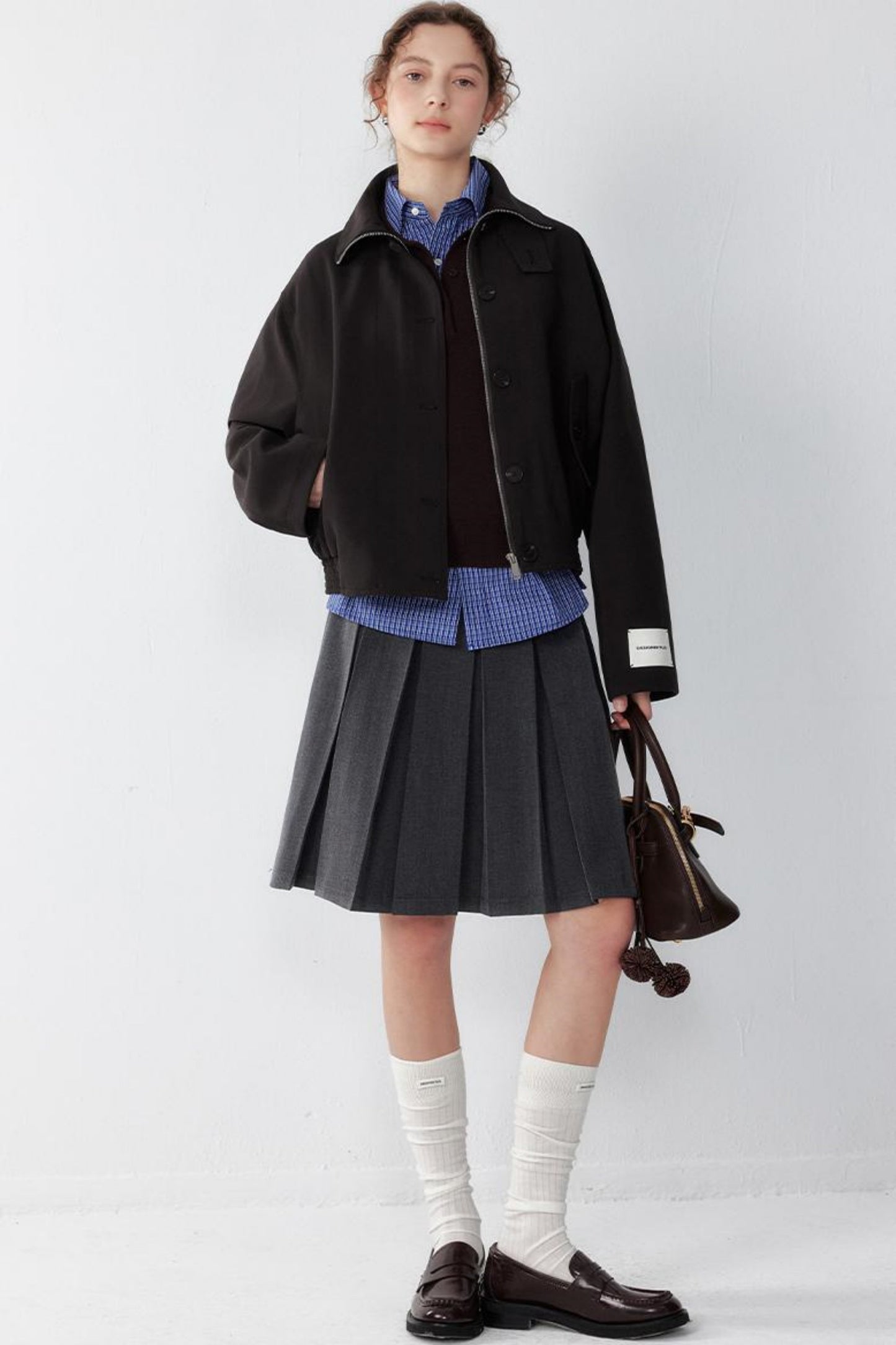 Chic Stand Collar Short Jacket