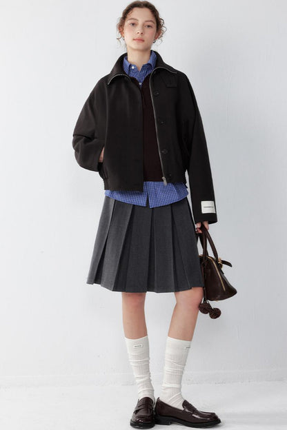 Chic Stand Collar Short Jacket