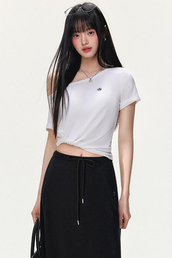 Tencel Twisted Pleat Tee