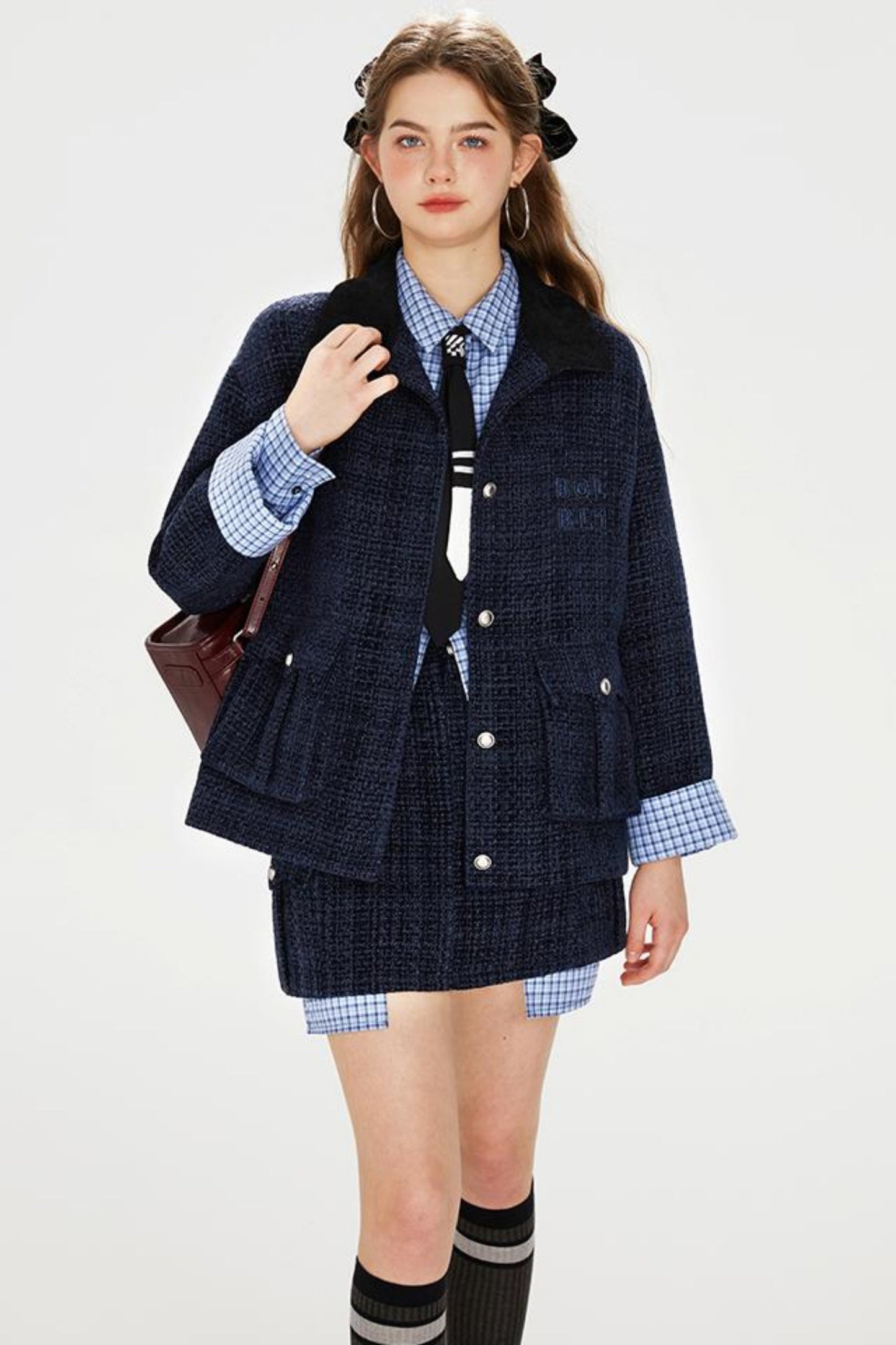 Chic Embroidered Tweed Jacket Set-Up