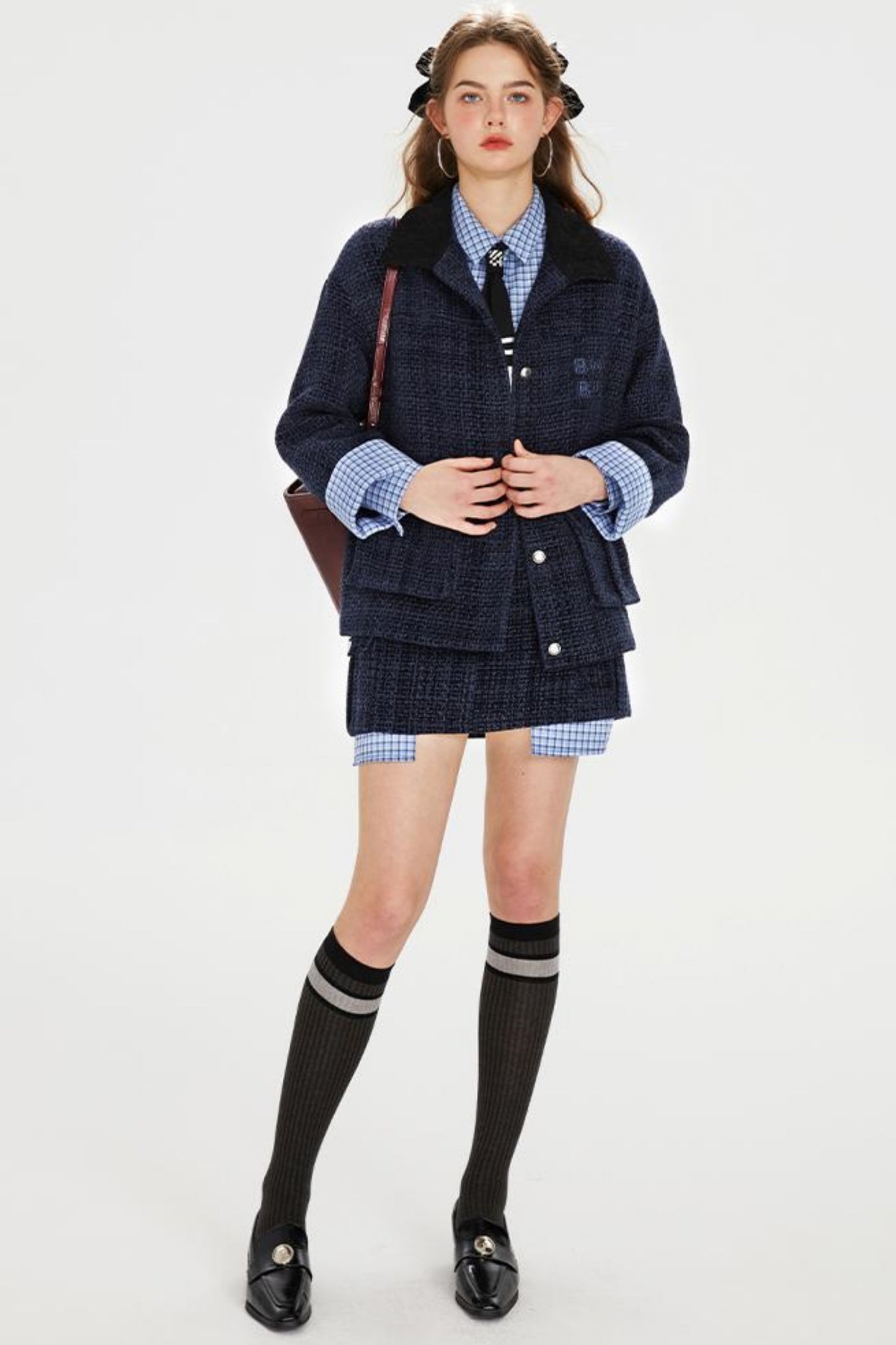 Chic Embroidered Tweed Jacket Set-Up