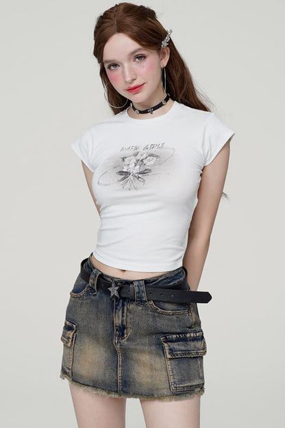 Low Waist Denim Skirt