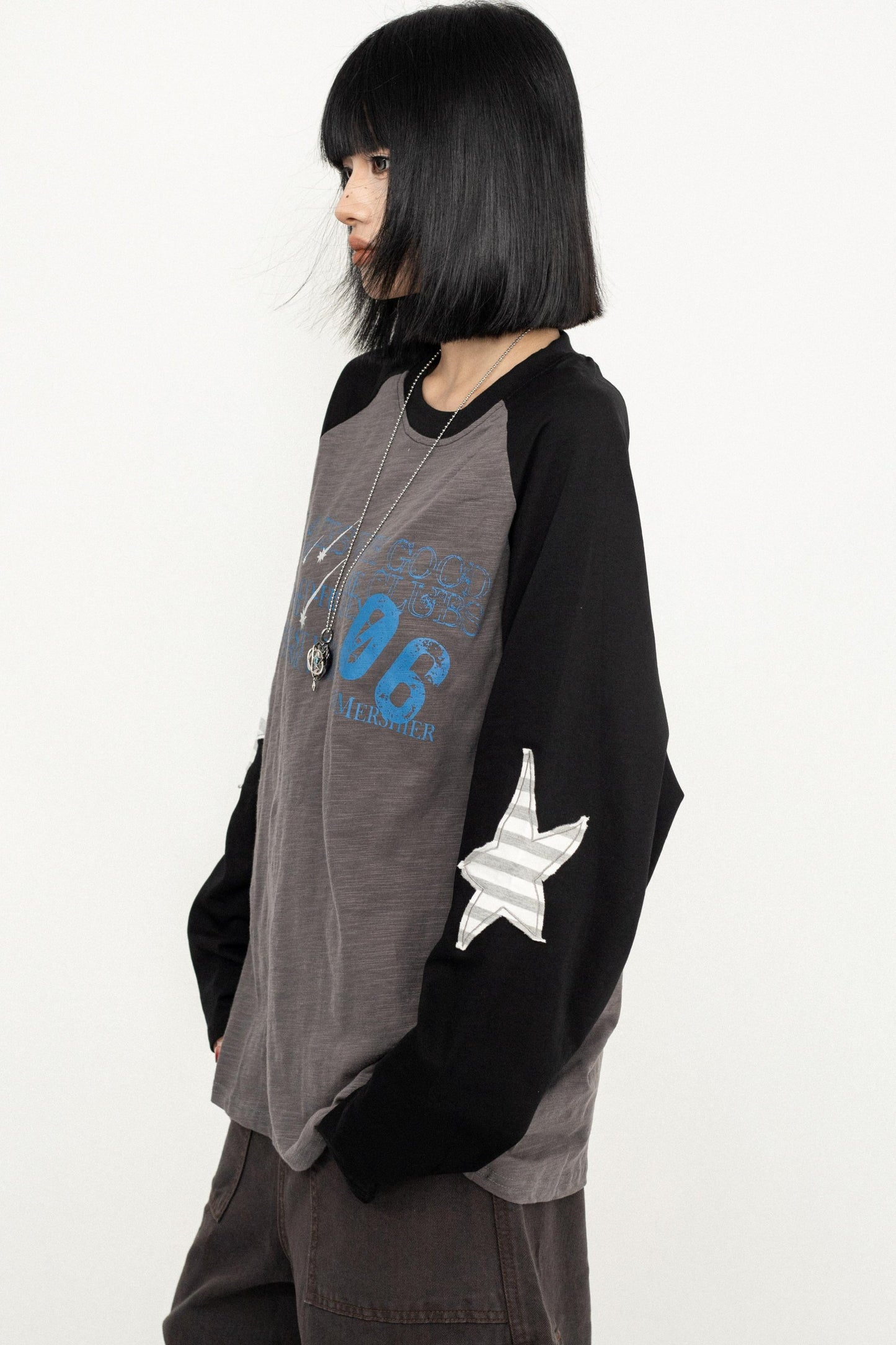 Embroidered Retro Long Sleeve T-Shirt