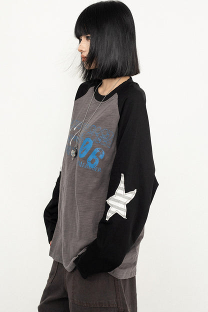 Embroidered Retro Long Sleeve T-Shirt