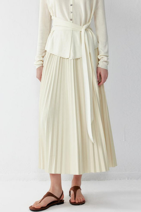 High-Waist Pleated Skirt