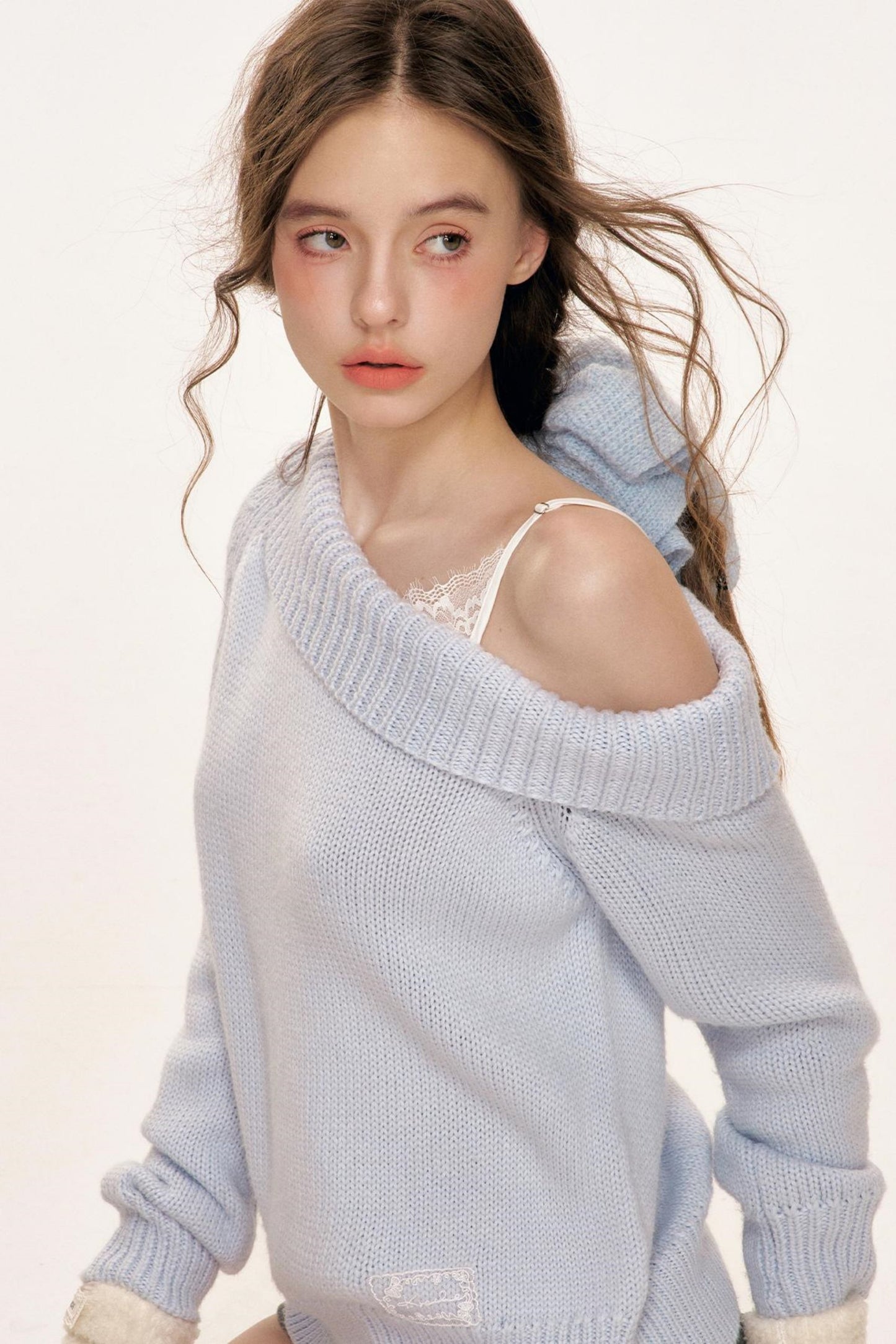 Chic Lace-Up Knit Sweater