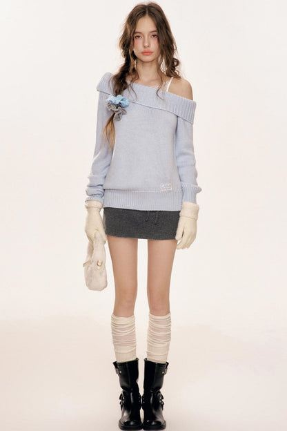 Chic Lace-Up Knit Sweater