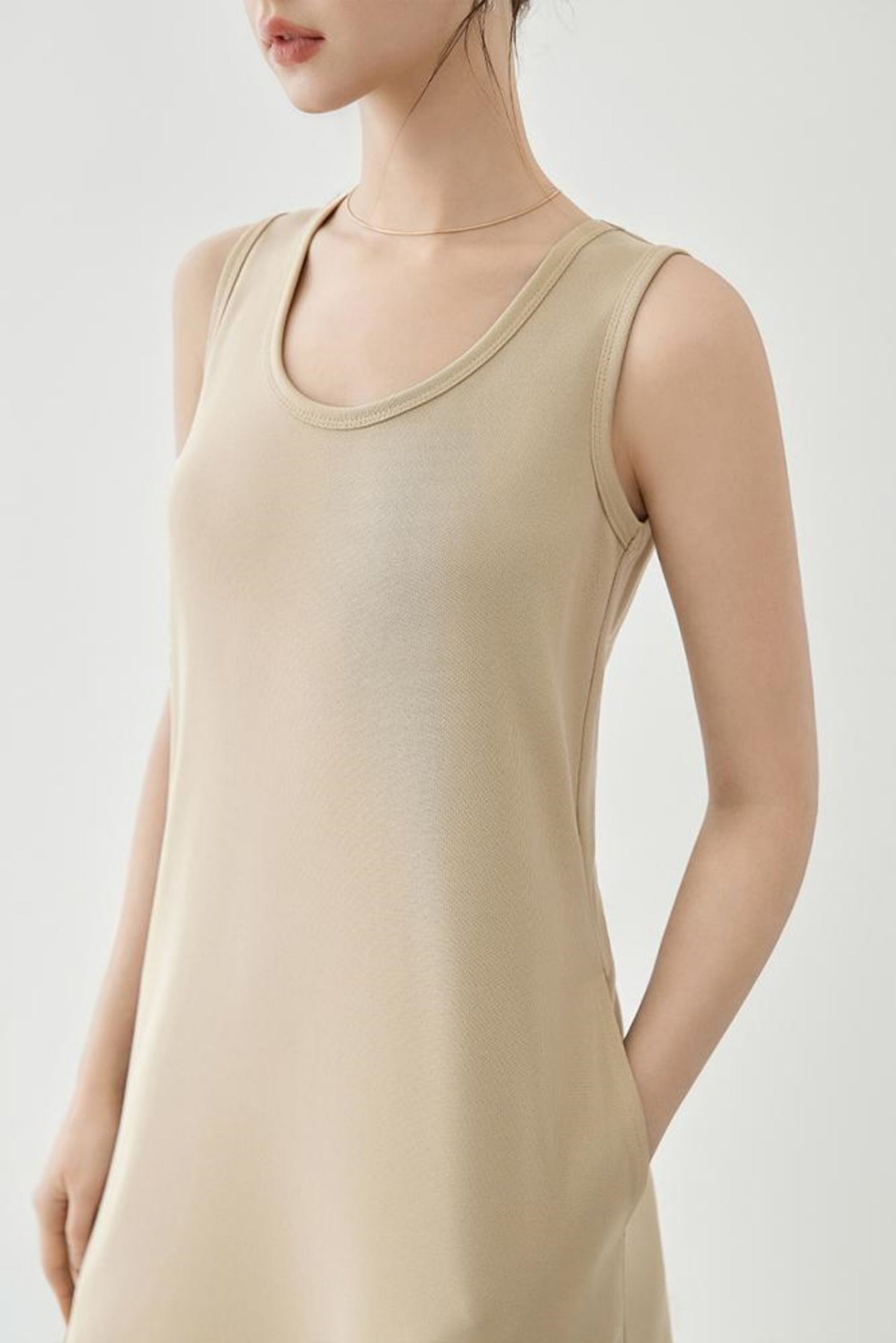 Flowy Knit Fabric Maxi Dress