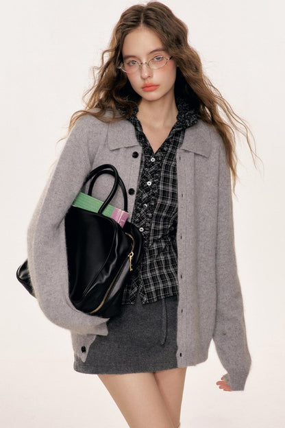 Wool Blend Tweed Mini Skirt