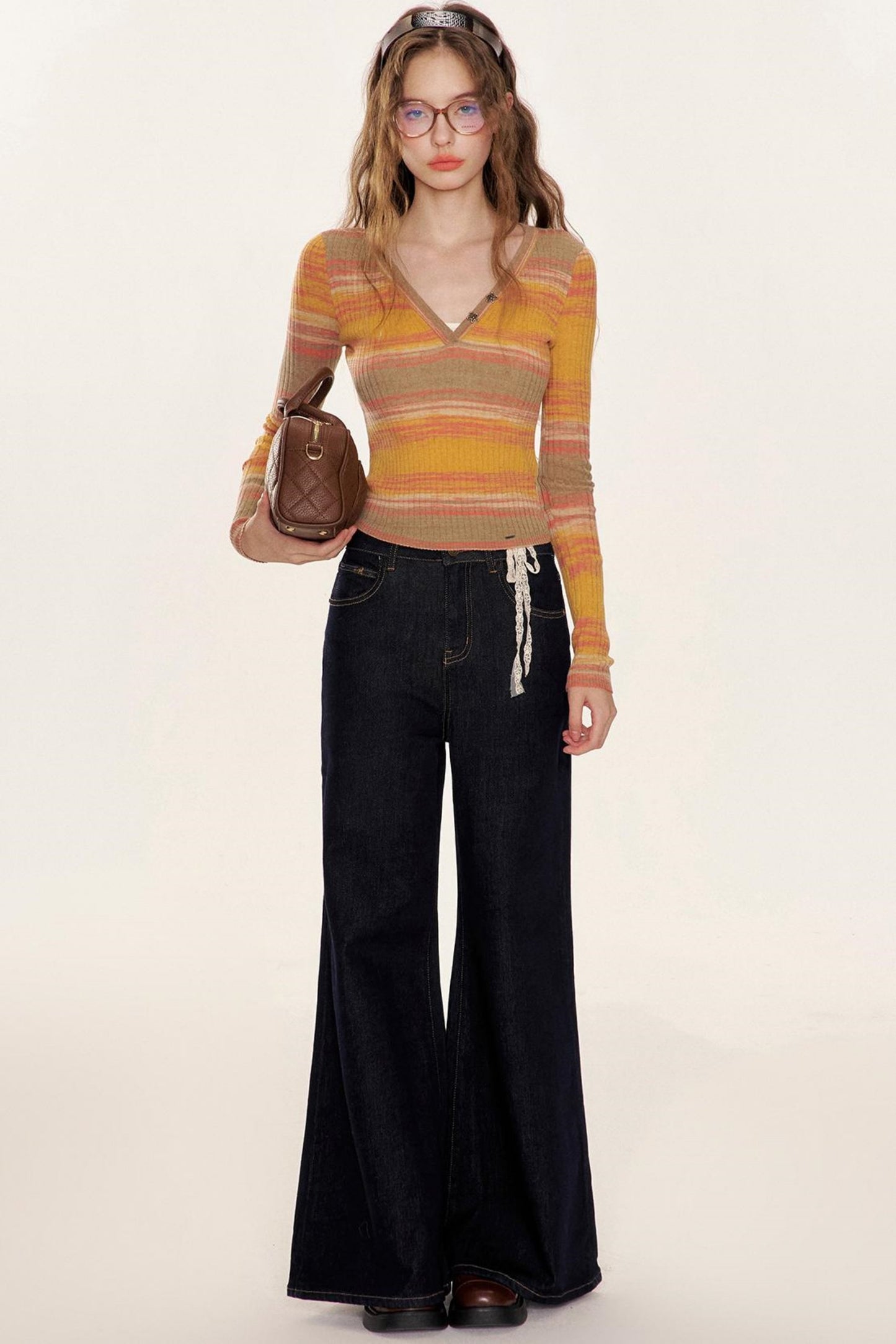 Sunset V-Neck Knit Sweater